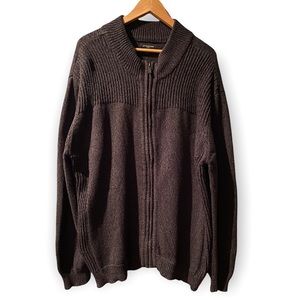 Attention Mens Zip Up Sweater, XL, Dark Grey